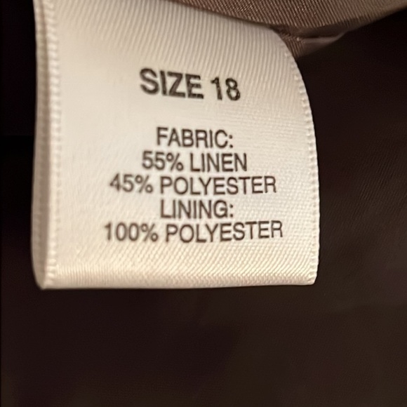 ET VOUS Linen blend brown buttoned front blazer women’s jacket Sz 18 - Picture 7 of 7